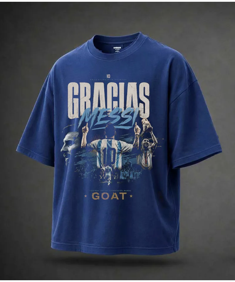 Remera Messi GOAT Edition mujer celeste Argentina