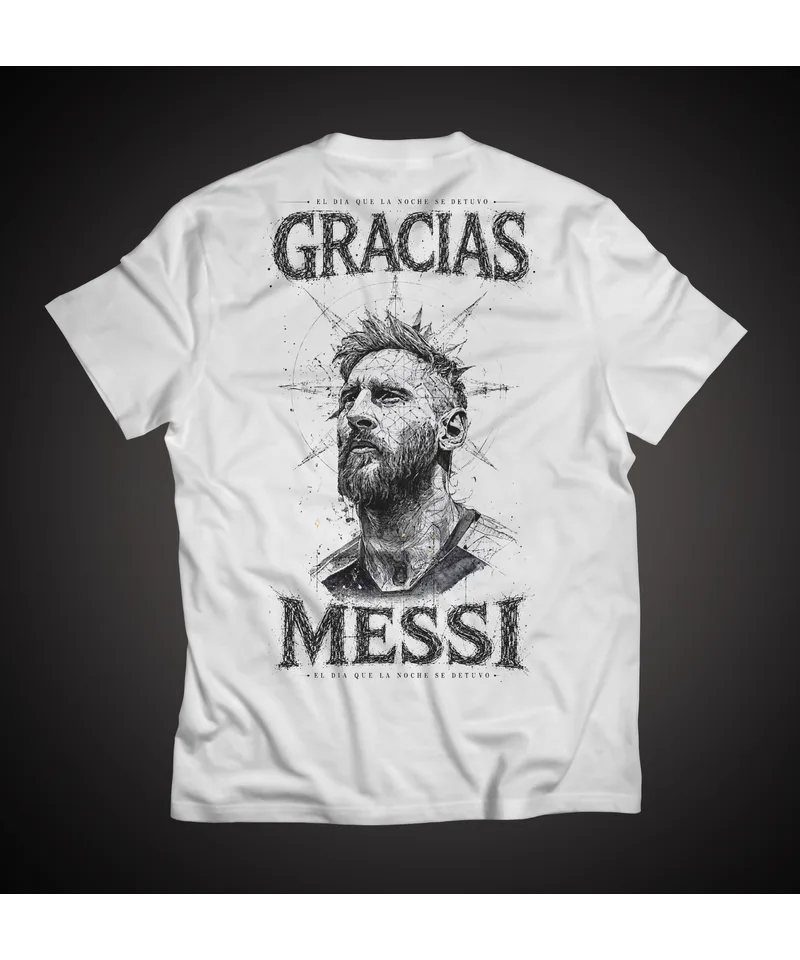 Remera Messi Qatar 2022 Campeón mujer — vista trasera